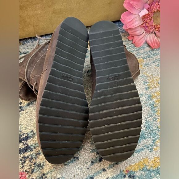 Clarks Minx Judy Leather Lace Up Winter Boots Faux Fur Brown 9 - Picture 6 of 8